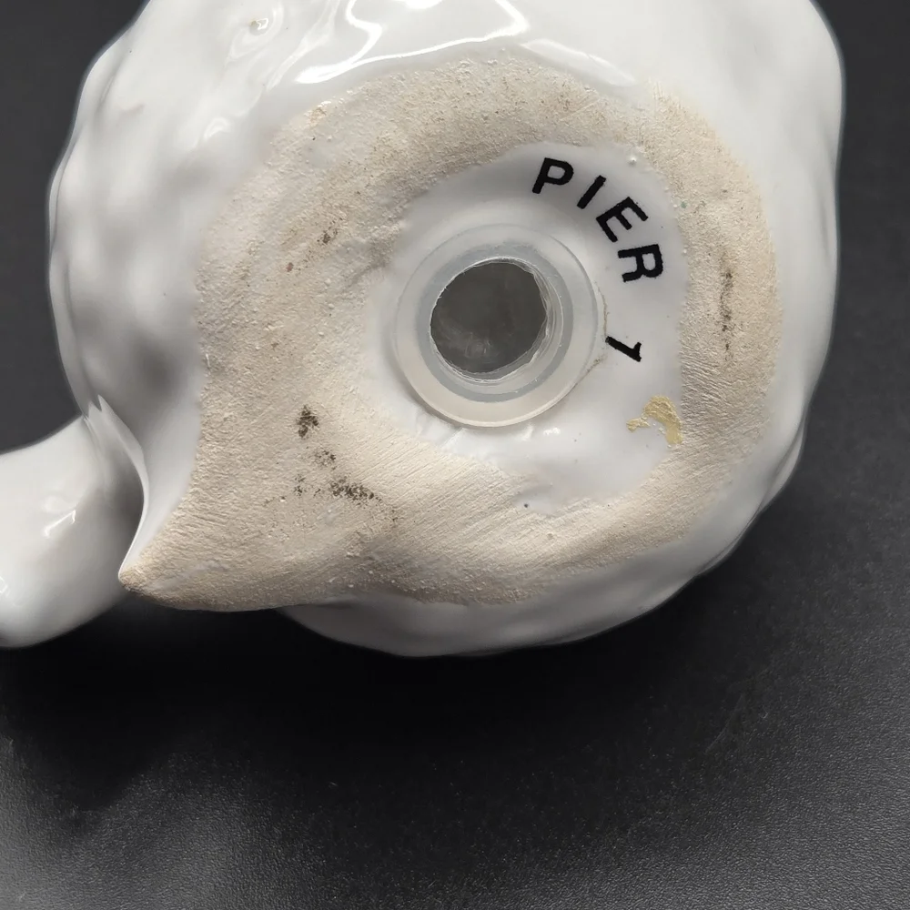 Pier 1 Imports White Puffer Koi Fish Salt & Pepper Shaker Set Italy